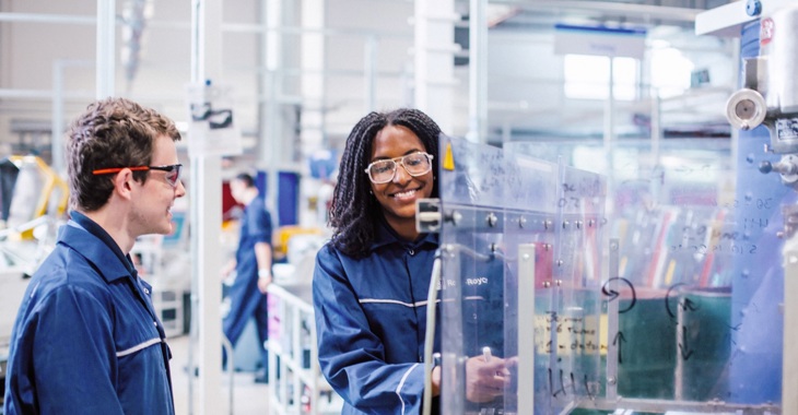 two engineers working in a lab