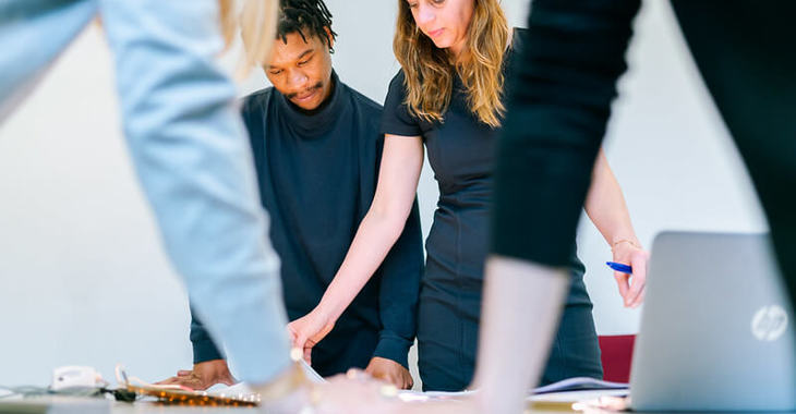 People Discussing Research