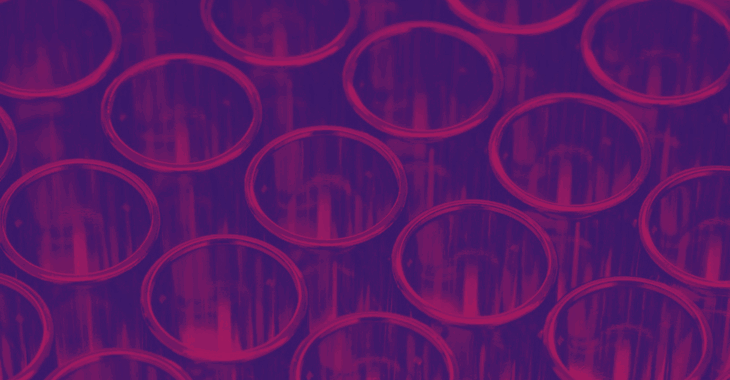 Fuchsia and indigo duotone example